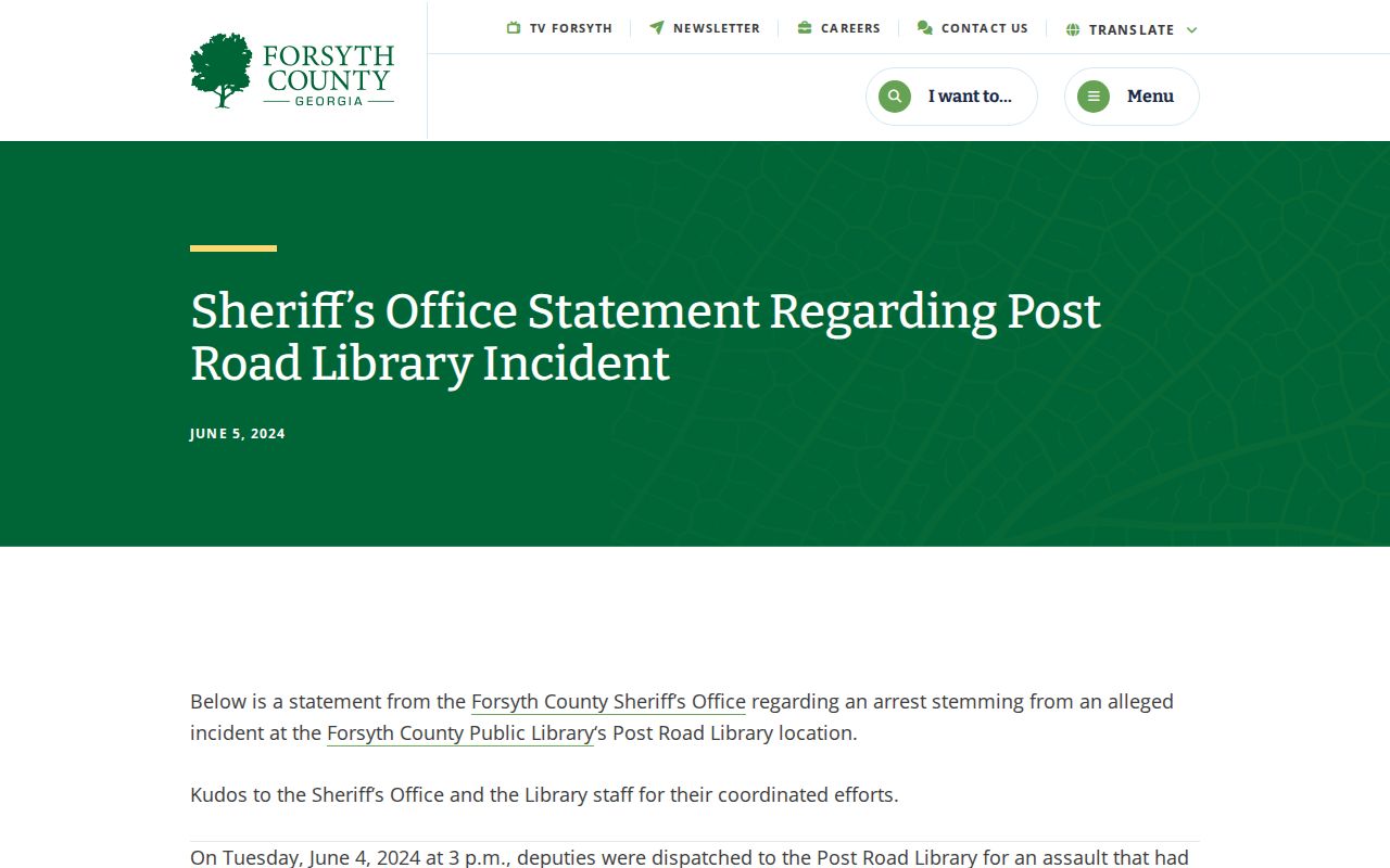Forsyth County arrest records sheriff routing page
