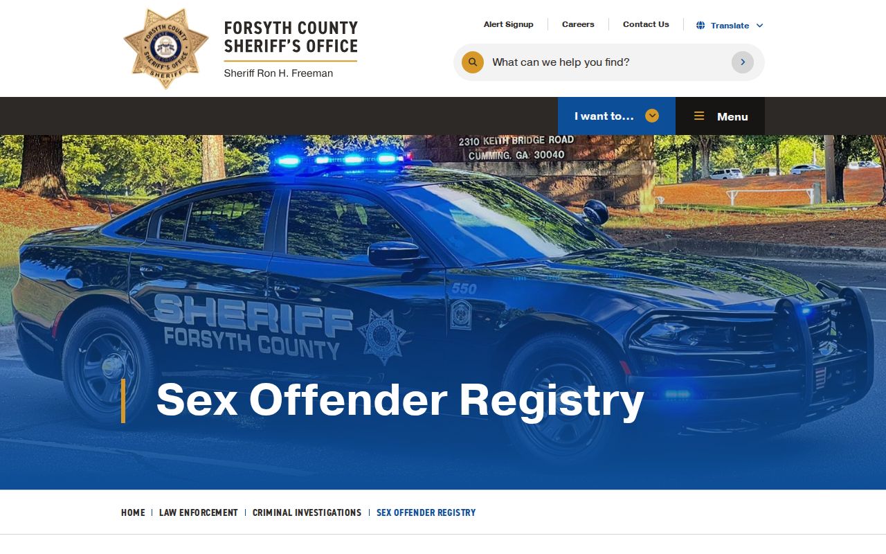 Forsyth County sheriff sex offender registry search