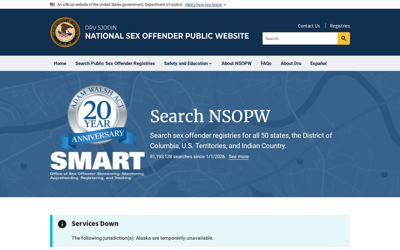 Forsyth County sex offender records through the national NSOPW search