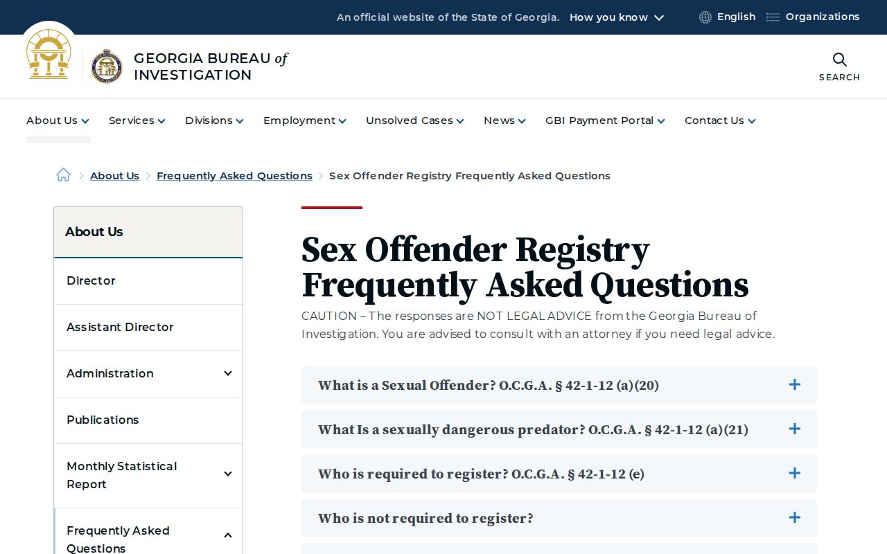 Forsyth County sex offender registry profile guidance from GBI